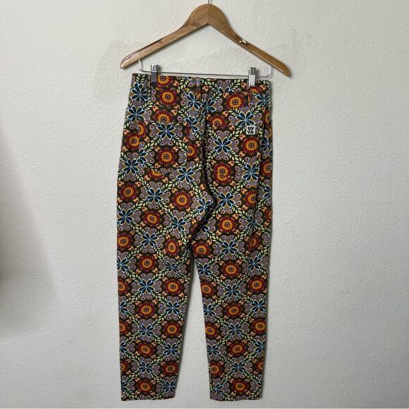Lucy & Yak Dana Trousers Kaleidoscopic Floral Iris Print Retro Womens Size 28 - Picture 7 of 10
